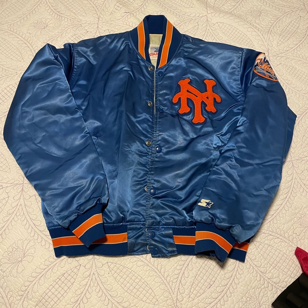 Vintage Starter NY Mets Blue and orange Quilted Jacket